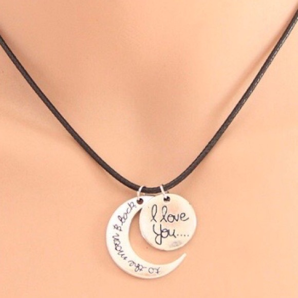 Cord Necklace—I Love You To The Moon and Back - Picture 3 of 5